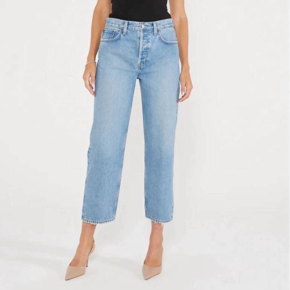 ETICA Bryce Pinch Waist Boyfriend High Rise Jeans - Faded Blue - Picture 1 of 15